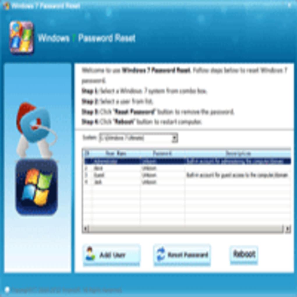 windows 7 password reset software