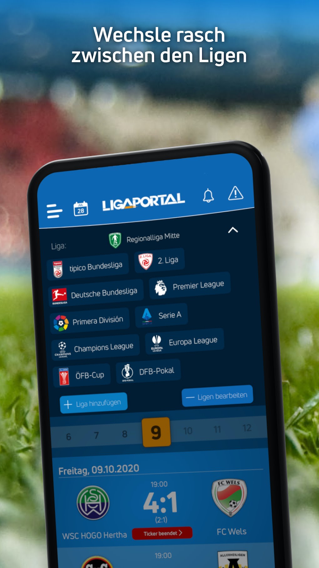 Ligaportal Fußball Live-Ticker APK لنظام Android