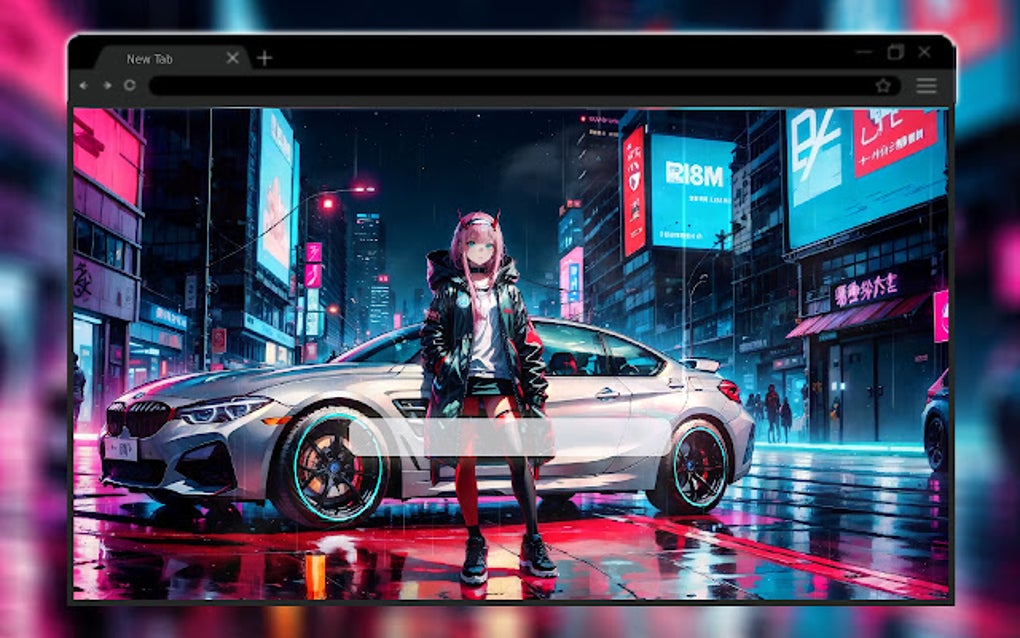 Zero Two and BMW F36 Live Wallpaper for Google Chrome - Extension Download
