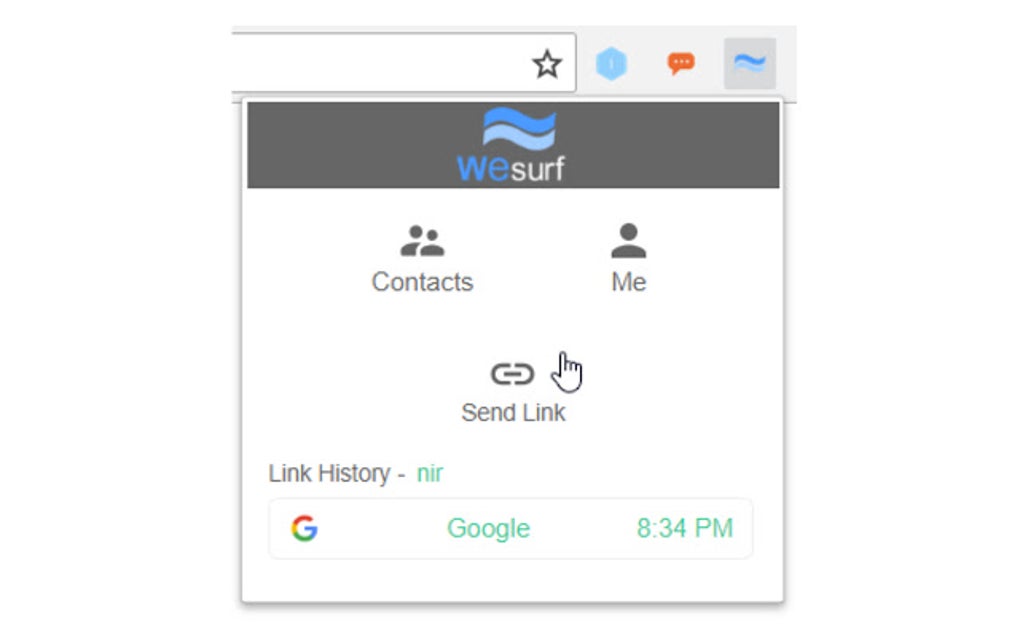 Send me links. Приложение контакты UI.