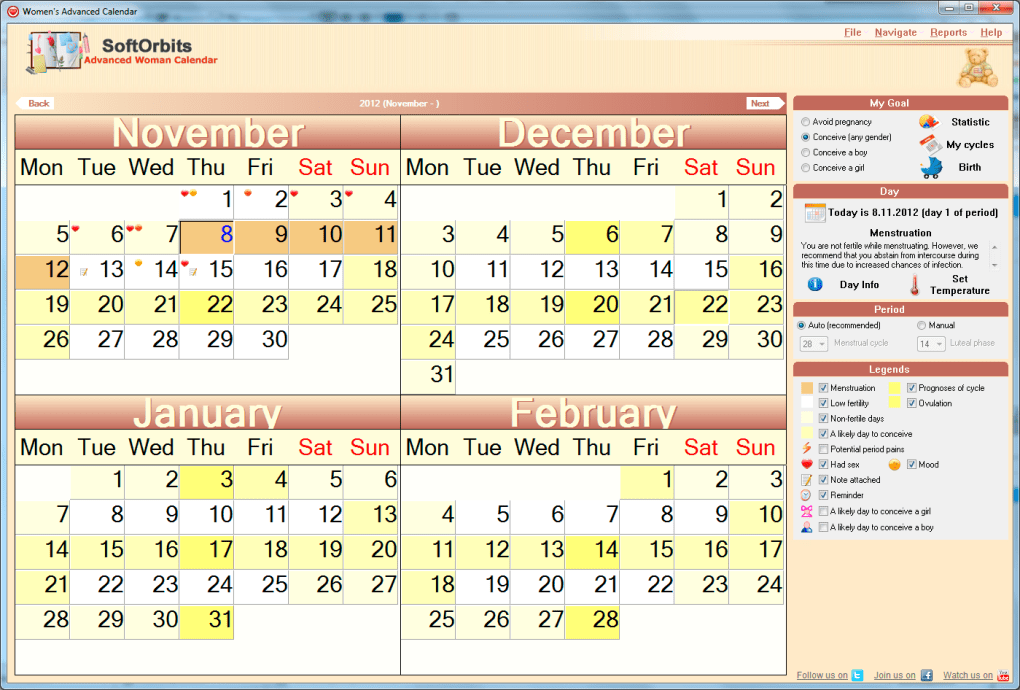 advanced get software calendar days