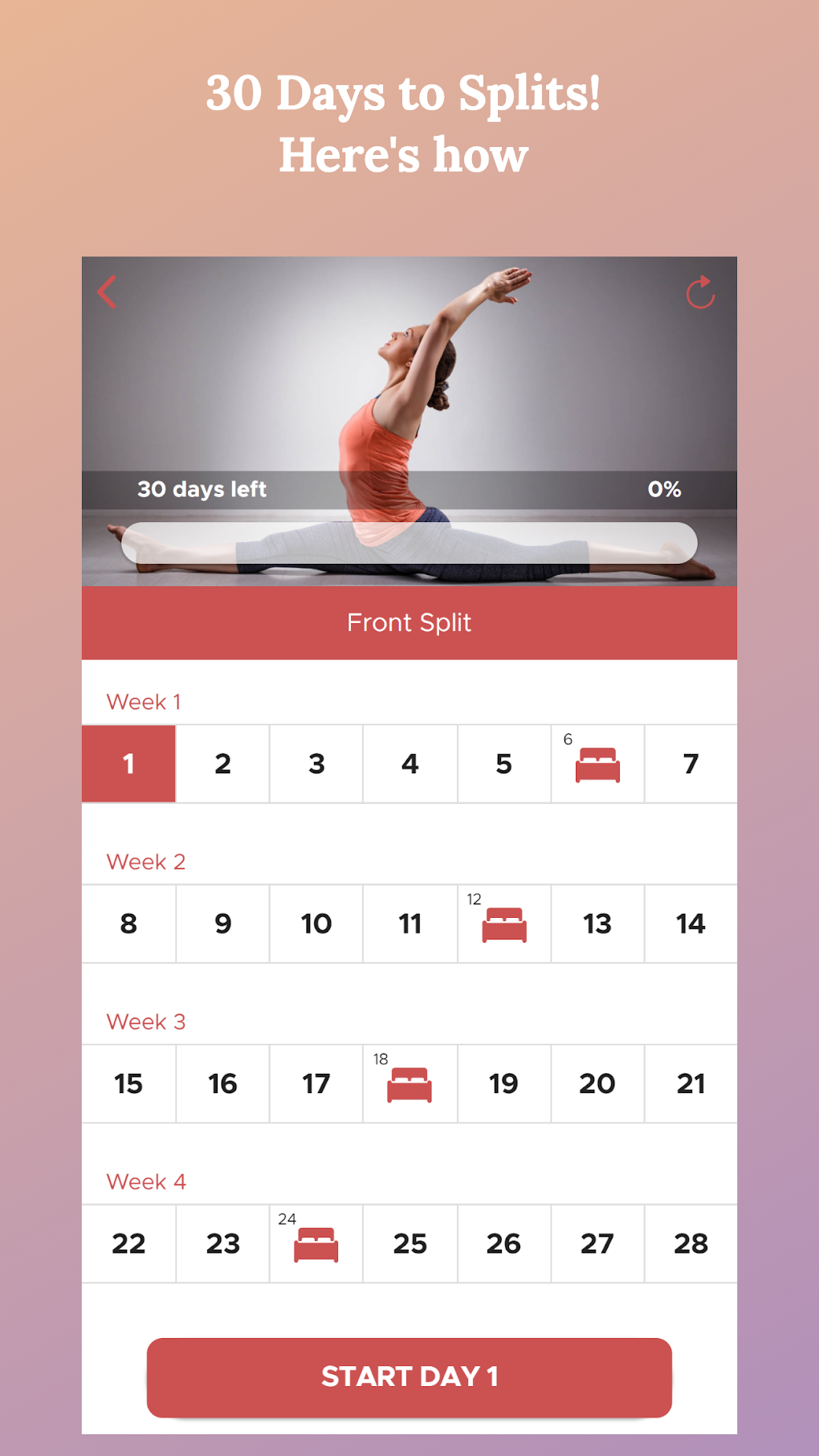 30 Day Splits Challenge สำหรับ Android - ดาวน์โหลด