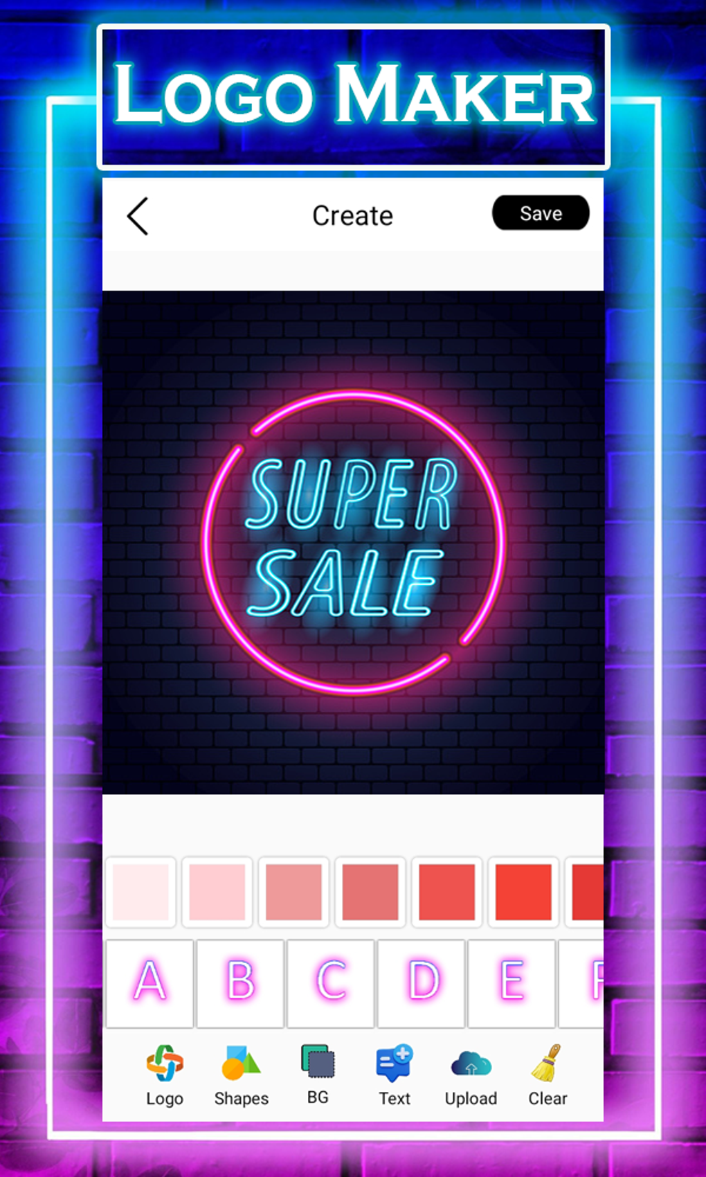 Neon Logo Maker Neon Signs لنظام Android تنزيل