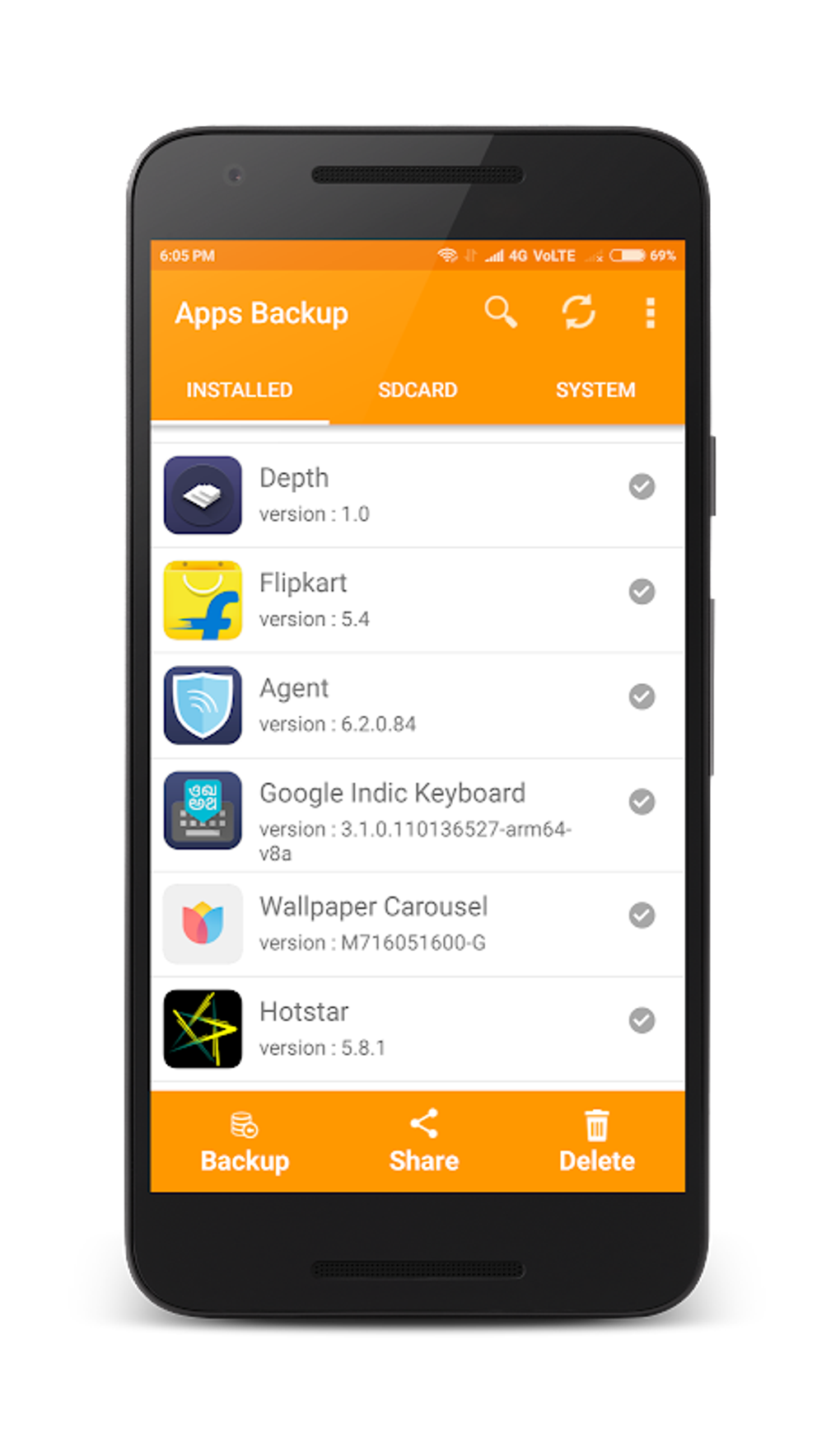 Backup application