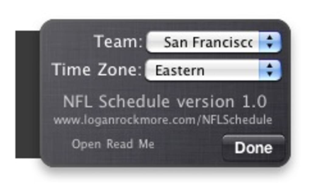 NFL Schedule Widget for Mac Download
