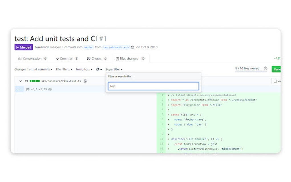 GitHub Superfilter para Google Chrome - Extensión Descargar
