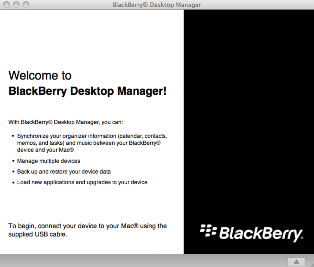 What Is Blackberry Desktop Manager For Mac
