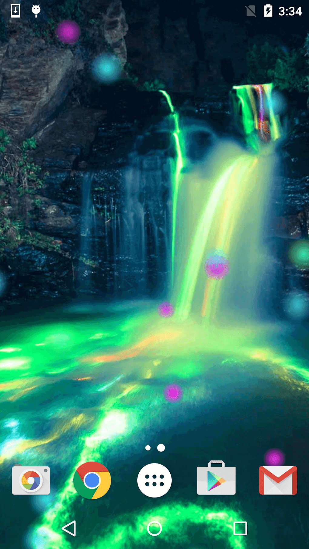 Neon Waterfalls Live Wallpaper For Android - Download