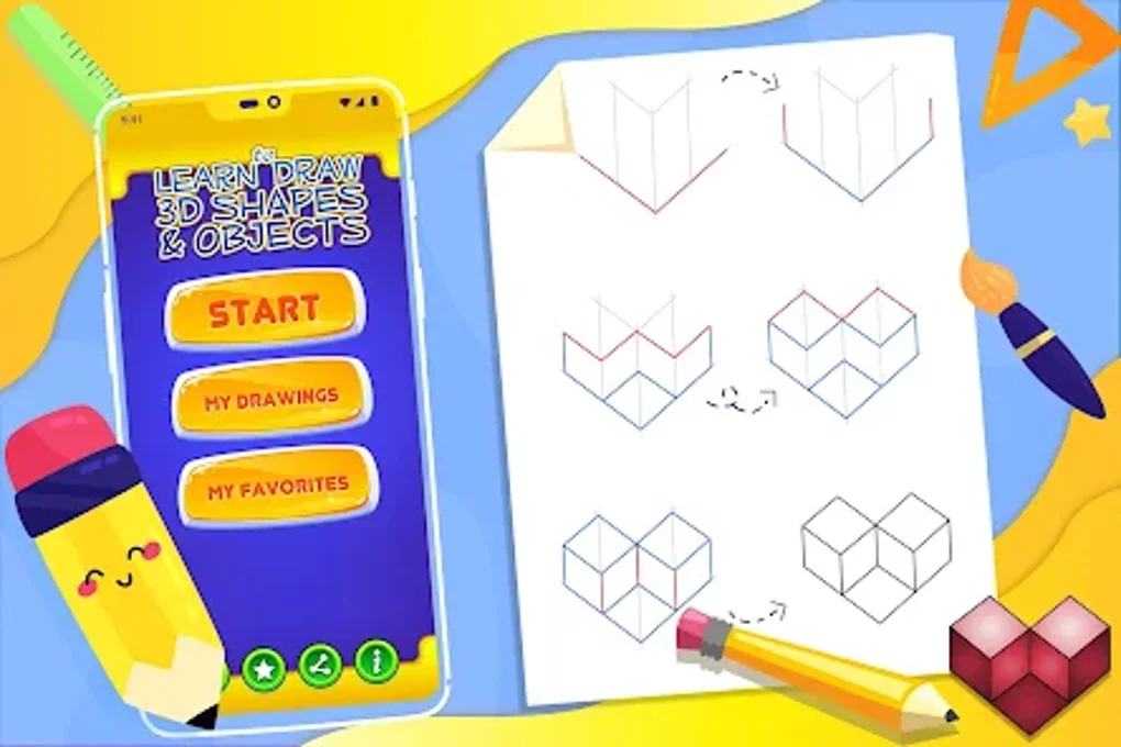 Learn How To Draw 3D Shapes Android 