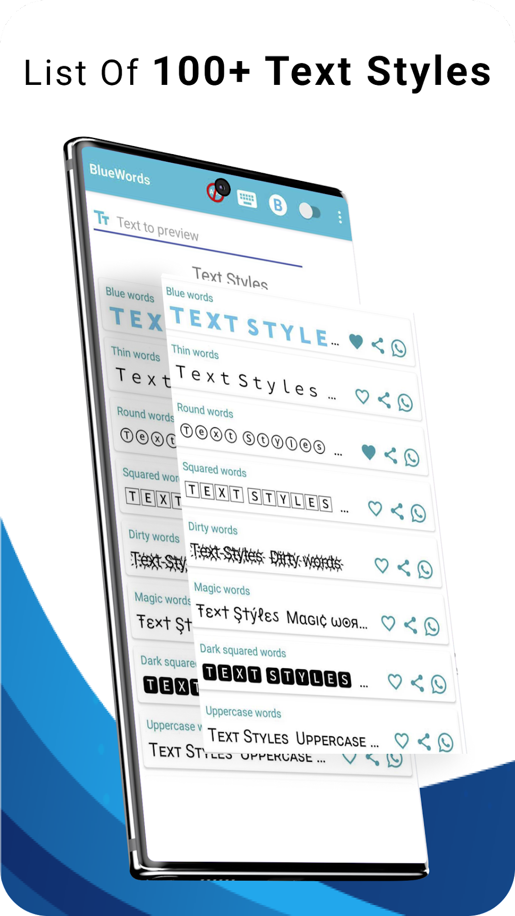 Blue Words Stylish Fonts text APK для Android — Скачать