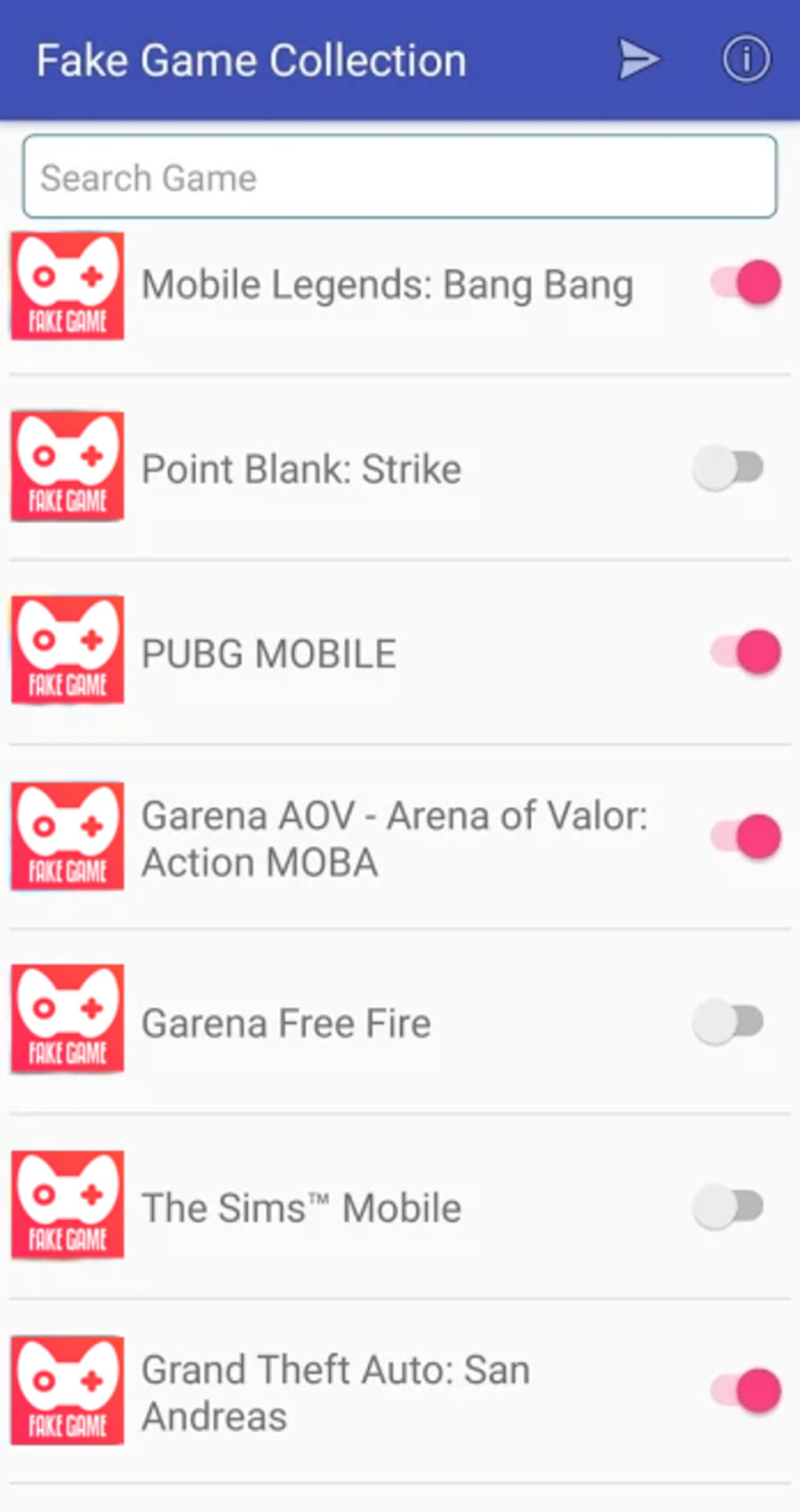 Fake Game Collection für Android - Download