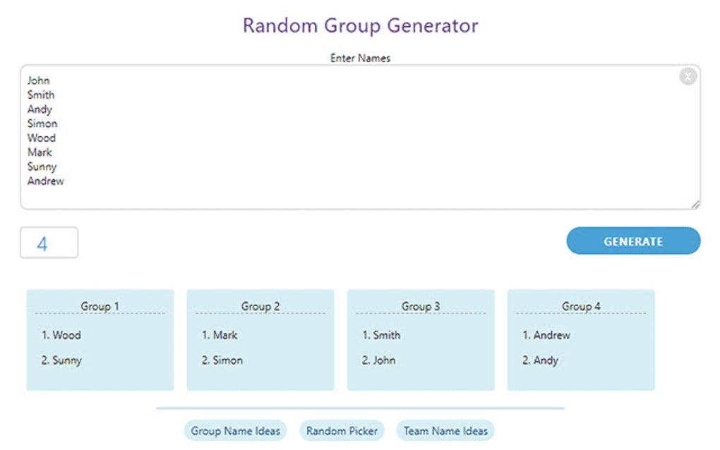 Random Group Generator for Google Chrome - Extension Download