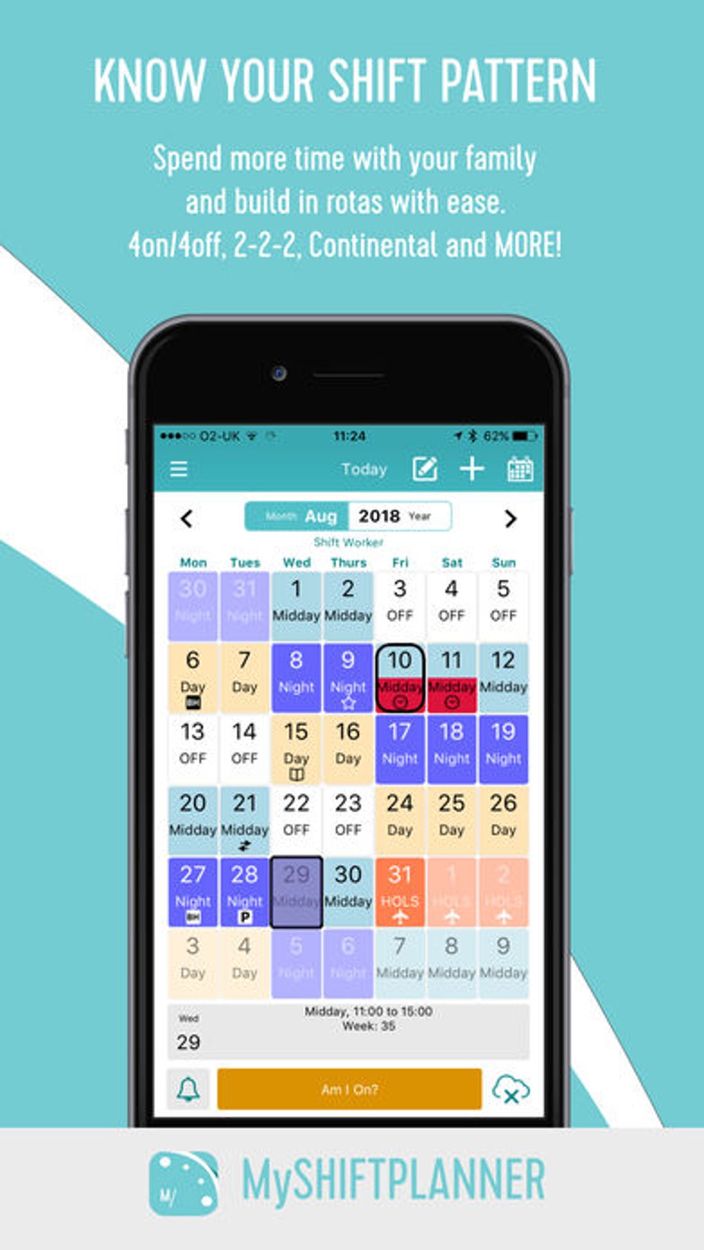IPhone My Shift Planner Calendar 