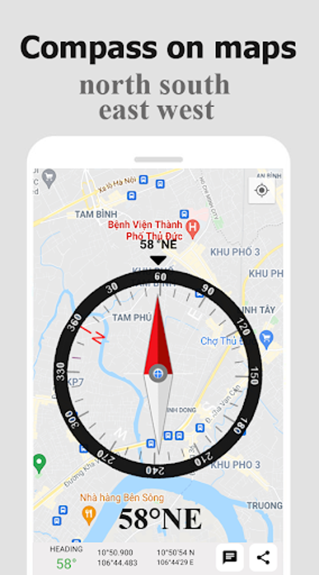 Compass For Maps для Android — Скачать