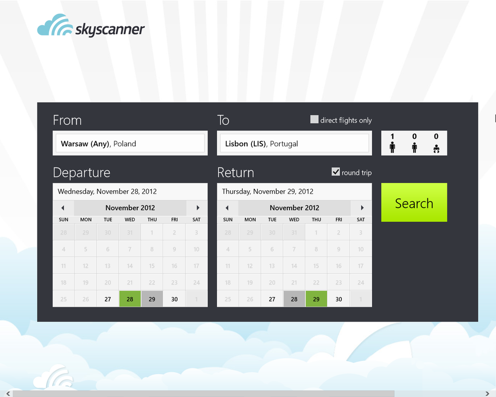 Skyscanner na Windows 10 (Windows) - Download