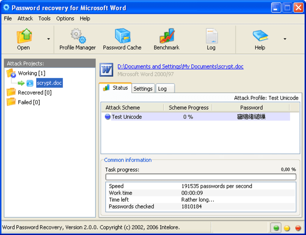 word file password recovery