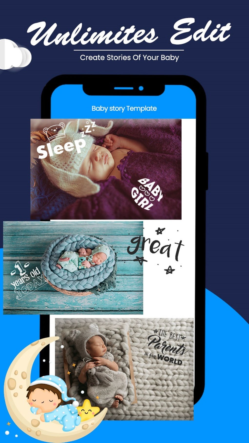 Baby story Template and editor для Android — Скачать