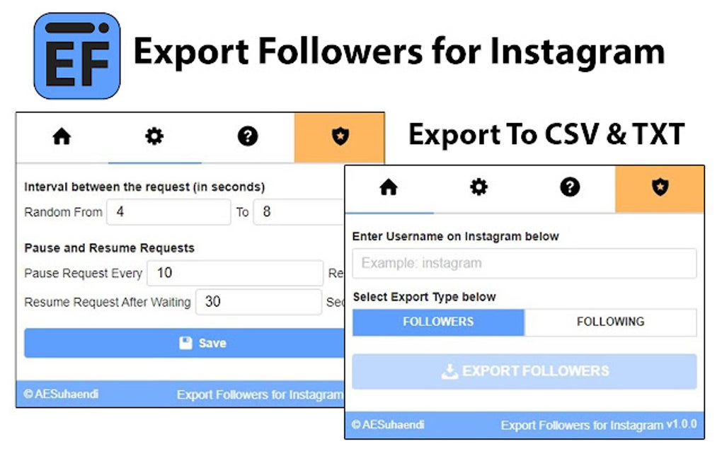 Export Followers for Instagram Google Chrome 용 확장 프로그램 다운로드