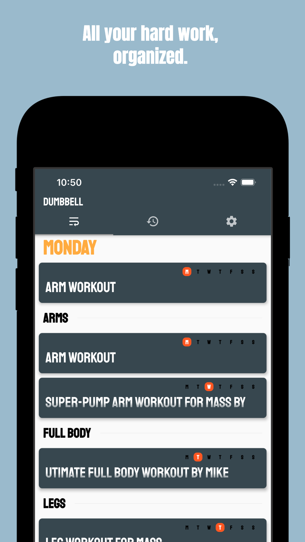 Dumbbell Workout Log For IPhone Download
