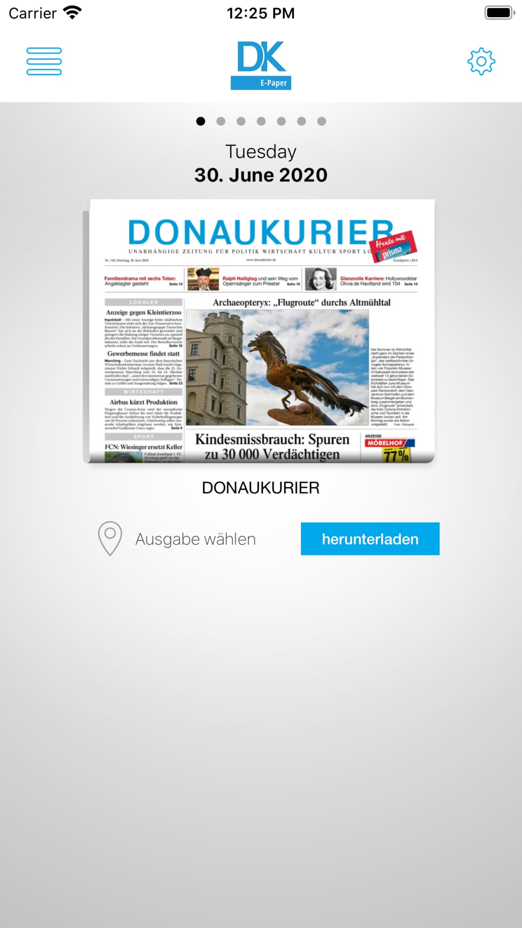 iPhone用 DK ePaper - Donaukurier