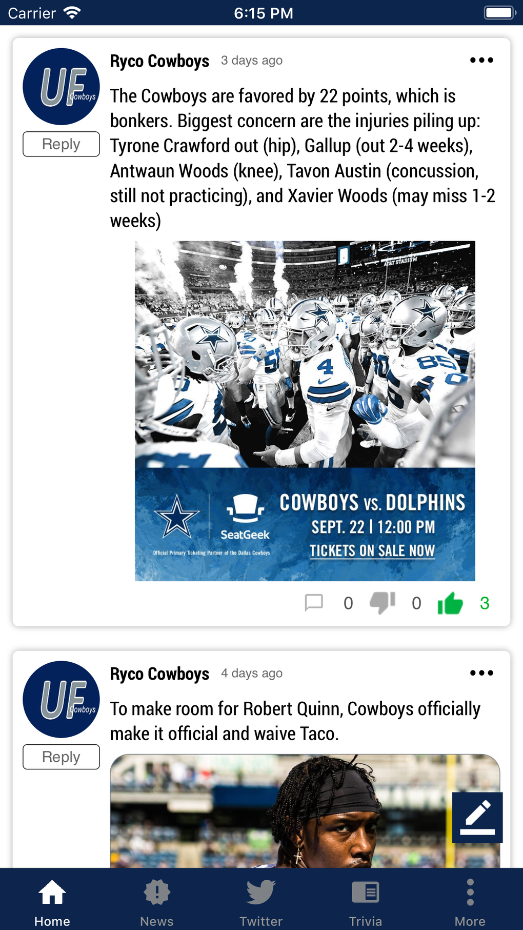 UltimateFan: Dallas Cowboys for iPhone - Download