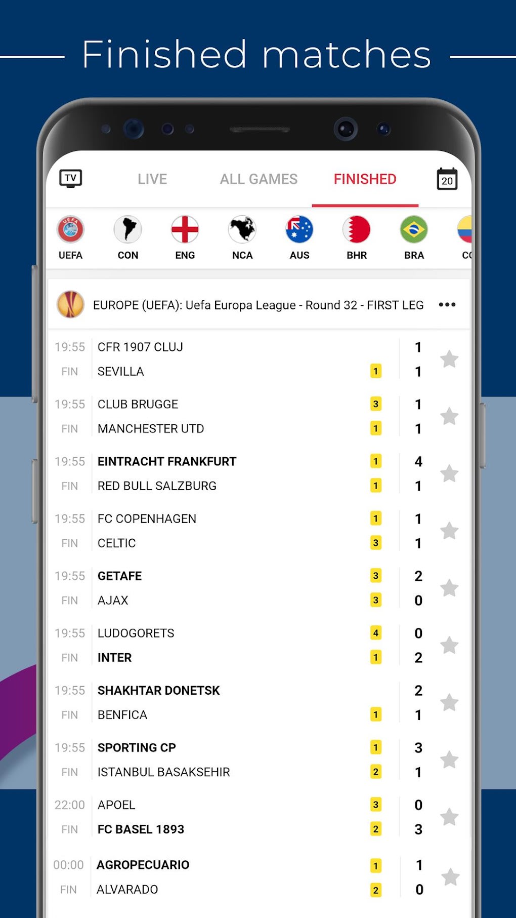 XScores livescores and standings