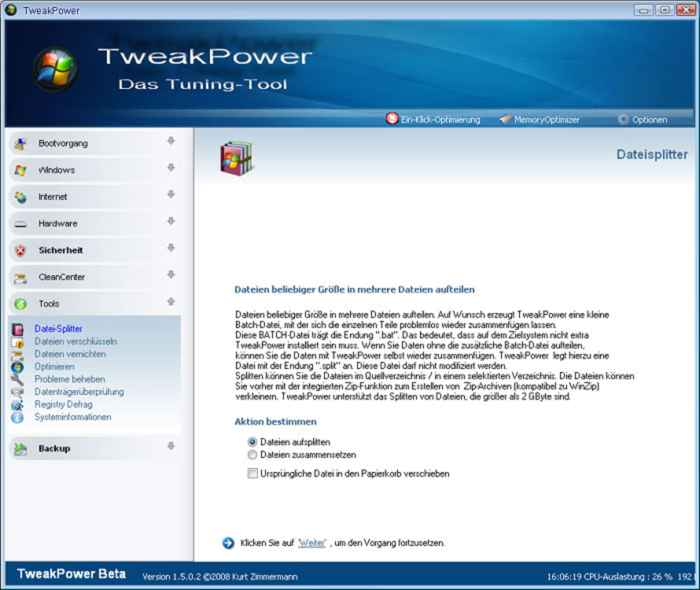 TweakPower 2.042 for windows download