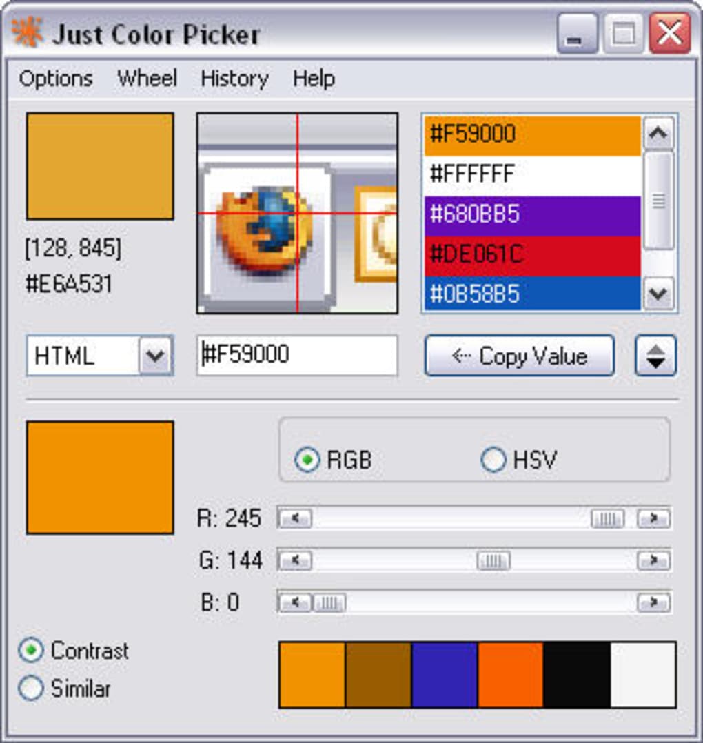 html color picker from image preview