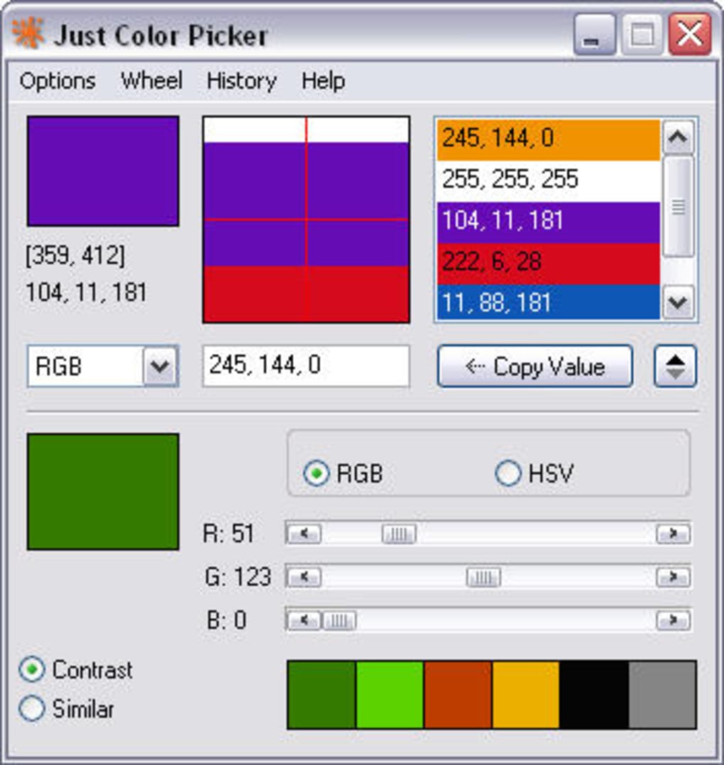 Hex color picker from image