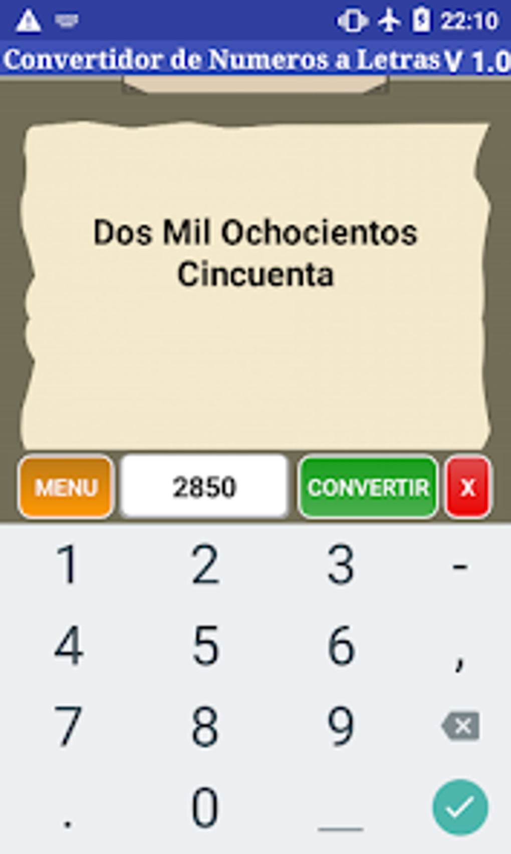 Convertidor Numeros A Letras Pour Android Télécharger