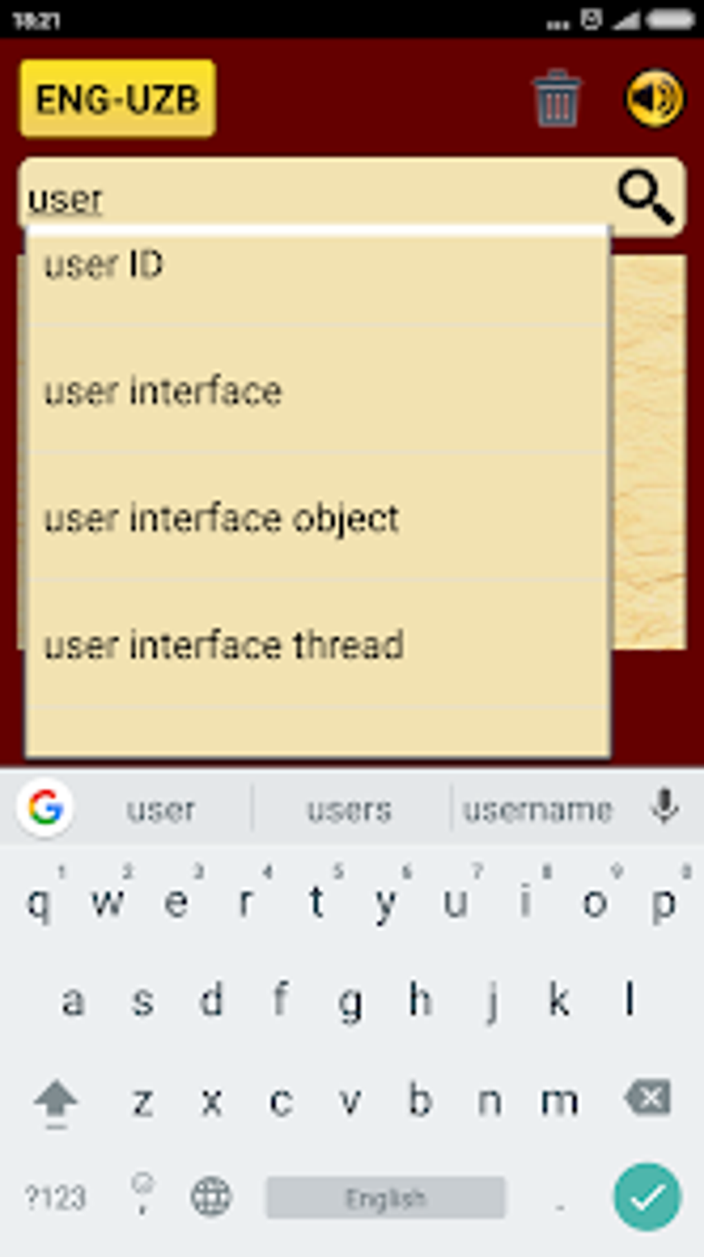 English Uzbek English Dictiona for Android - Download