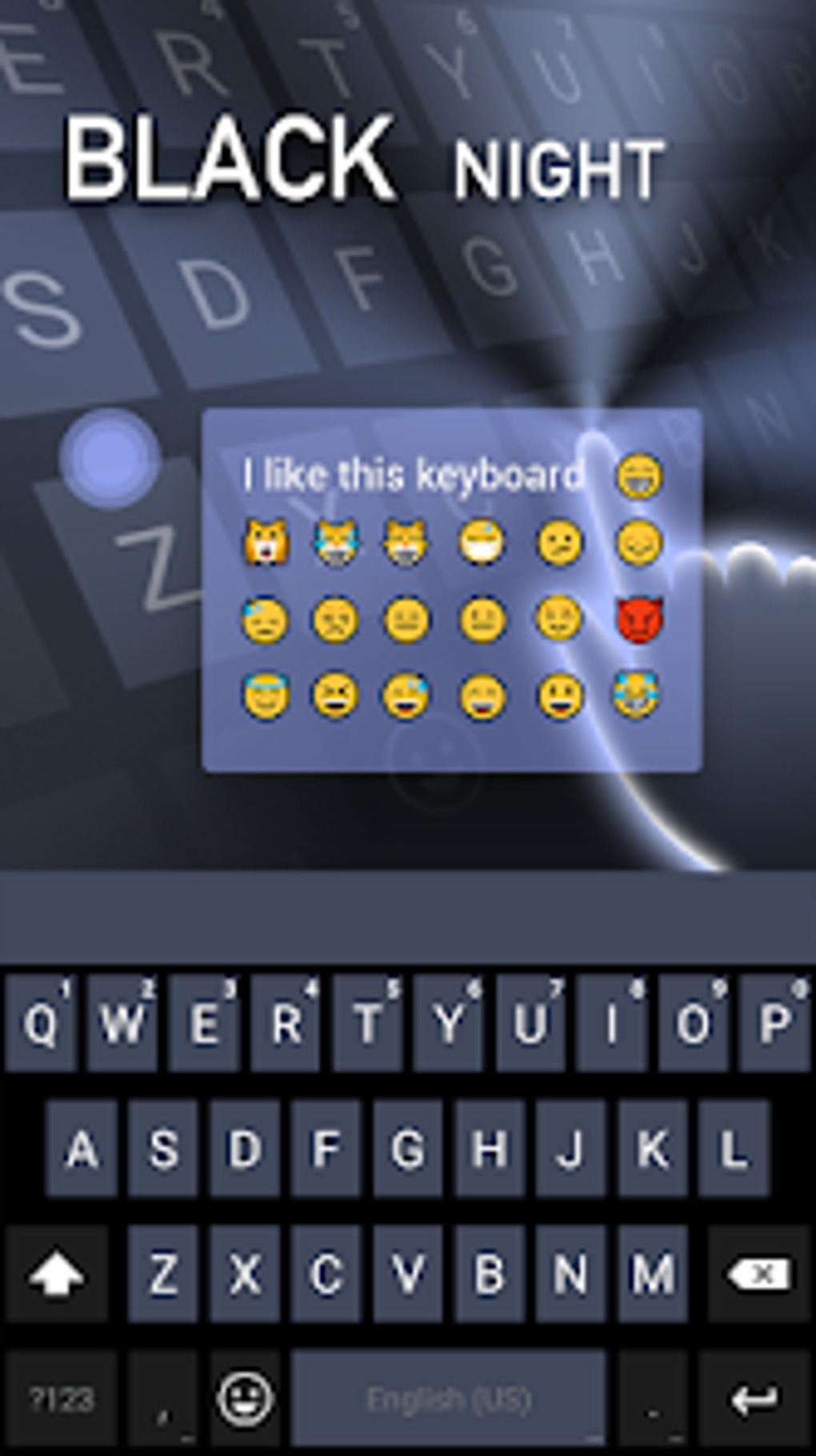 Black Night Emoji Keyboard for Android Download