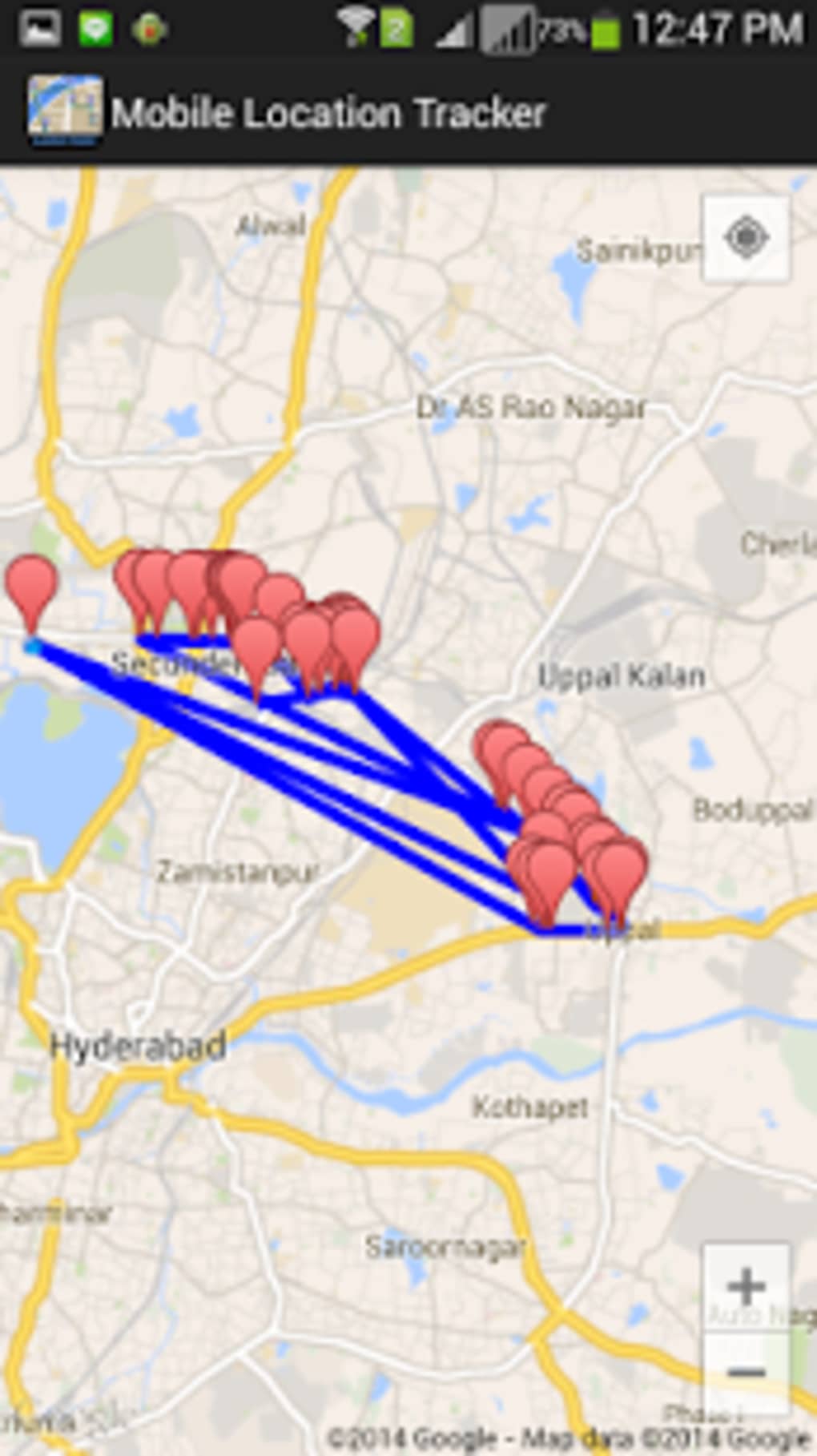 mobile gps location tracker screenshot