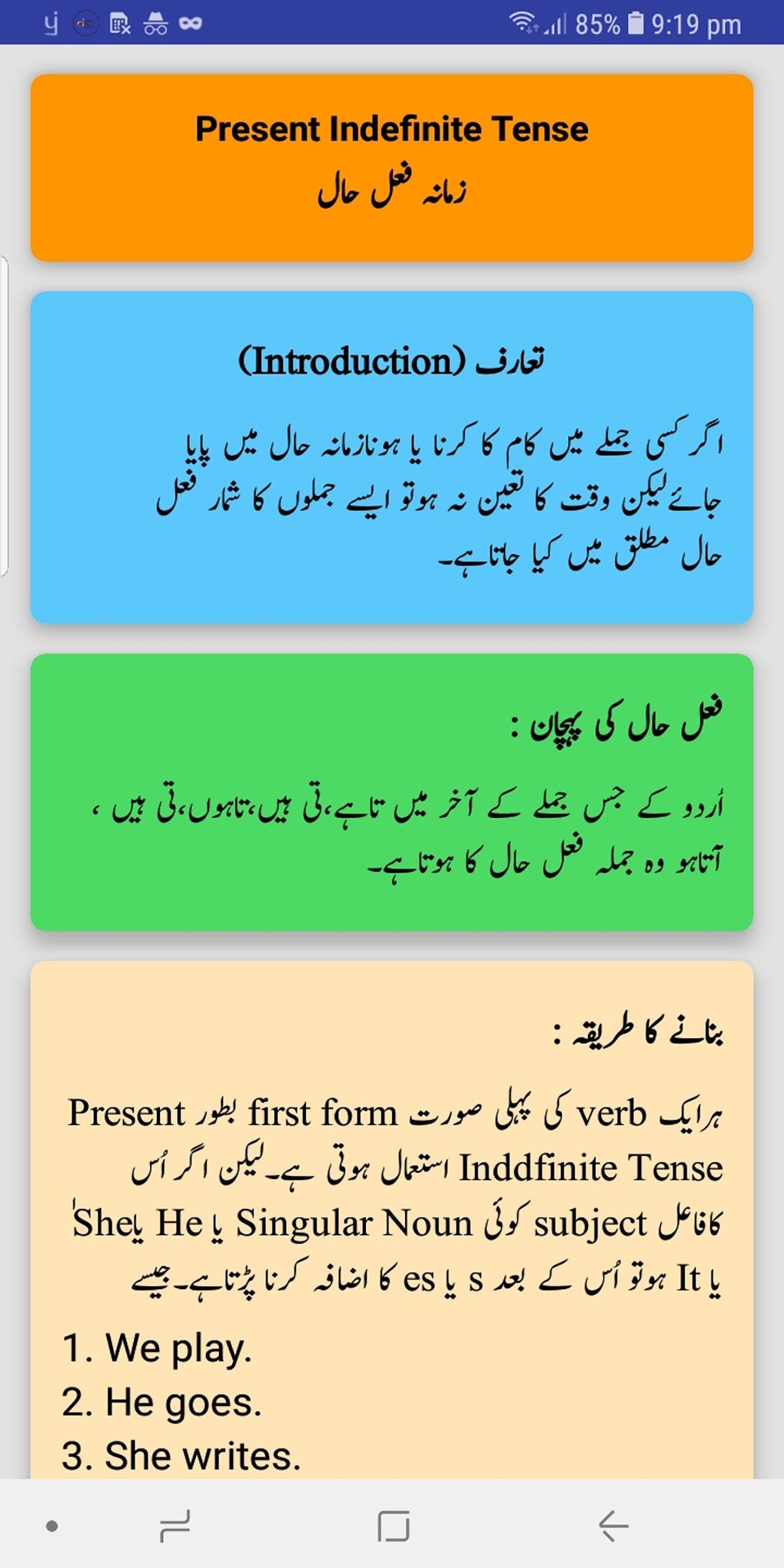Android I in Tenses In Urdu Grammar In Urdu ndir