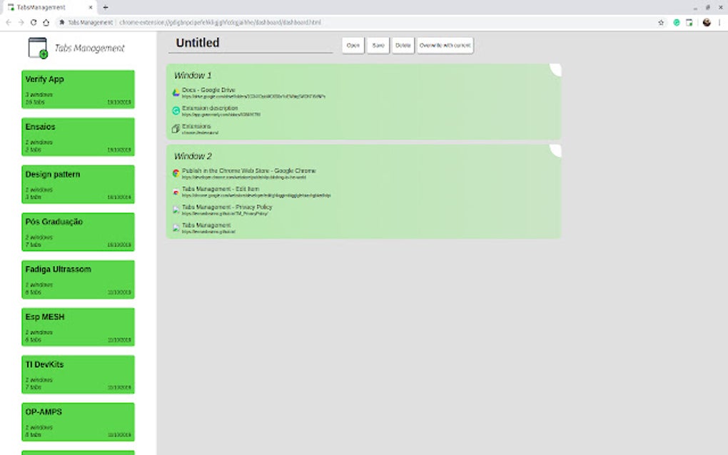 Tabs Management For Google Chrome - Extension Download