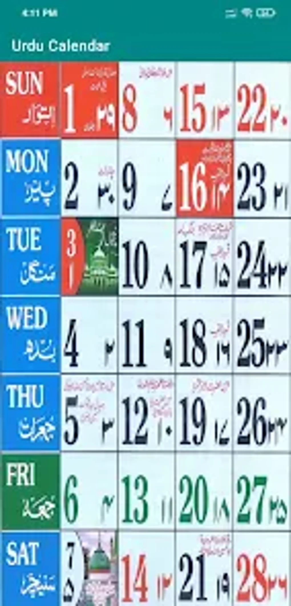 Urdu Calendar 2025 Islamic voor Android Download