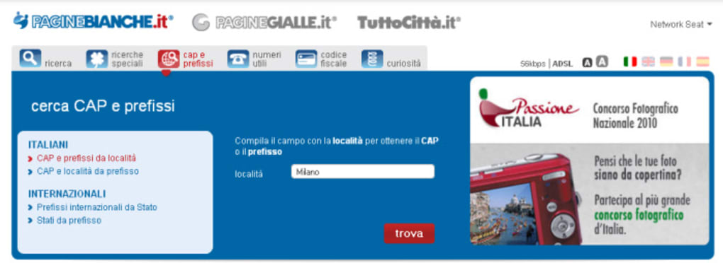 database pagine bianche