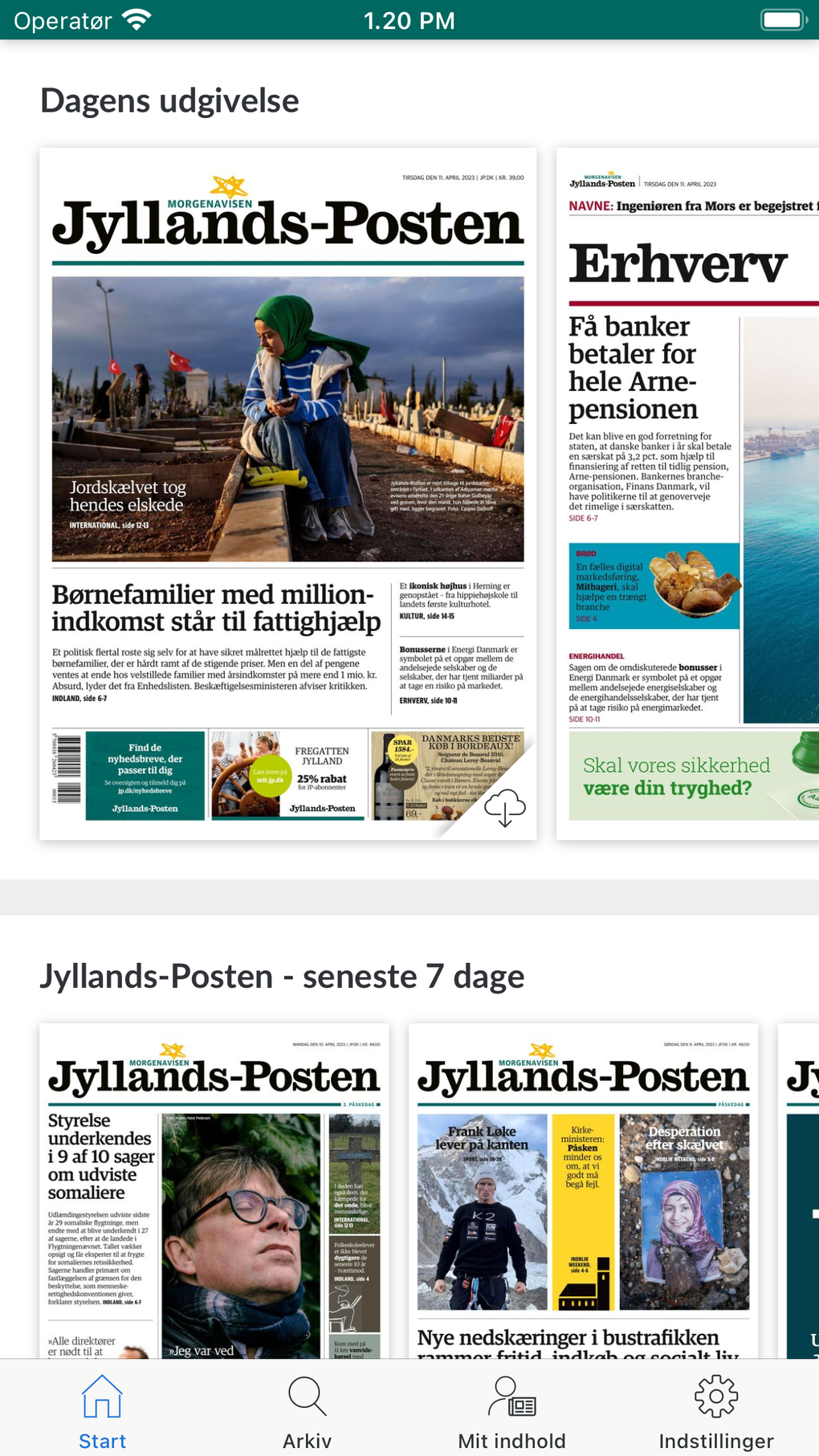 Jyllands Posten E avis Para IPhone Download