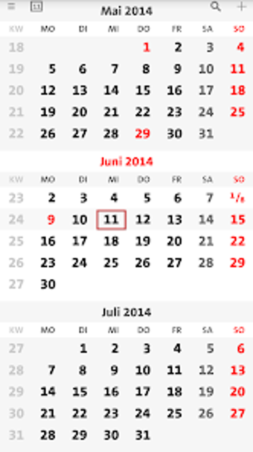 Terminic terminic 3-Monatskalender for Android - Download