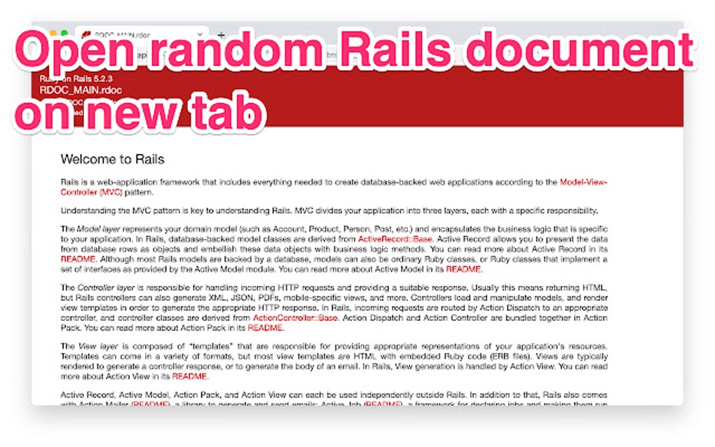 Random Rails API tab for Google Chrome - Extension Download