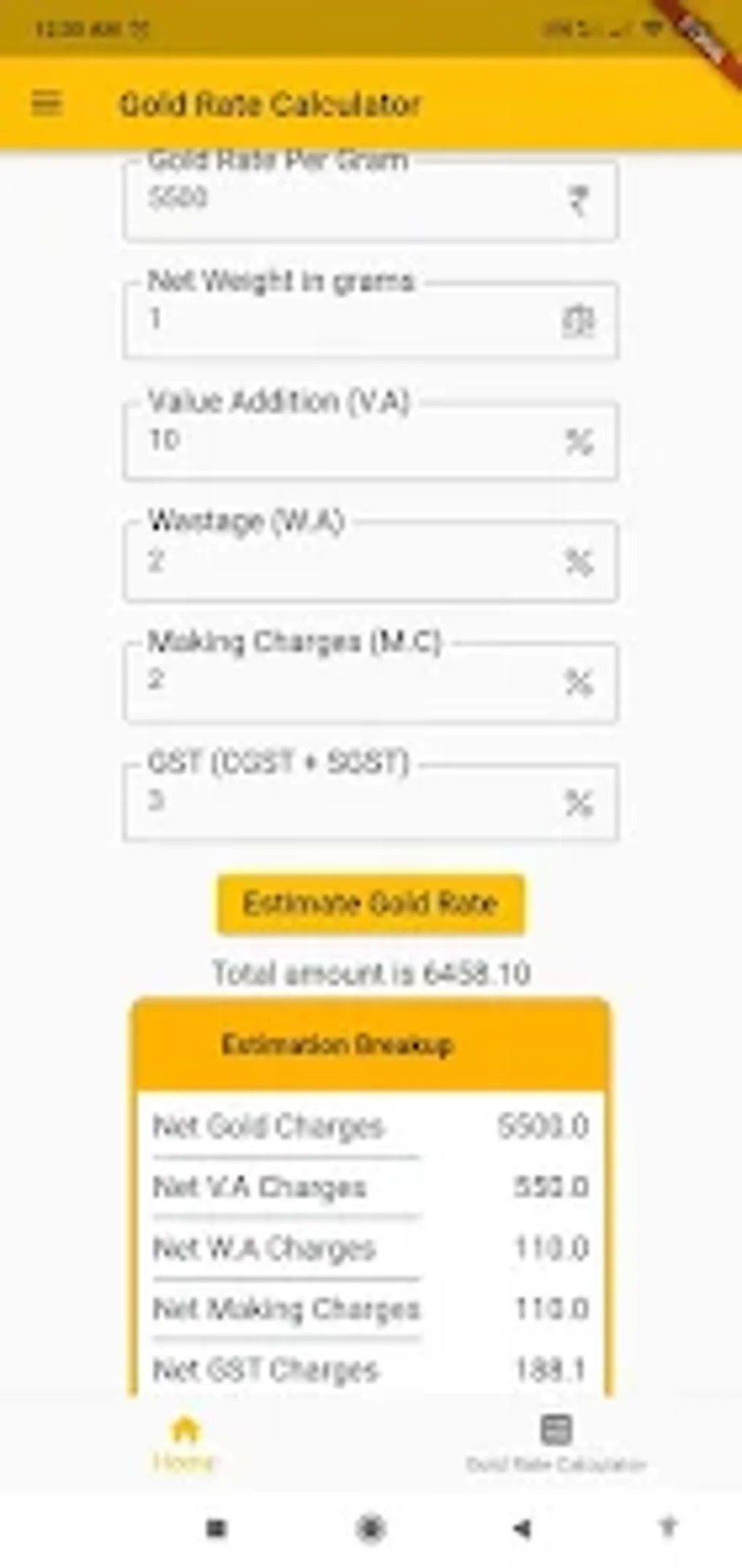 Gold Rate Calculator для Android — Скачать