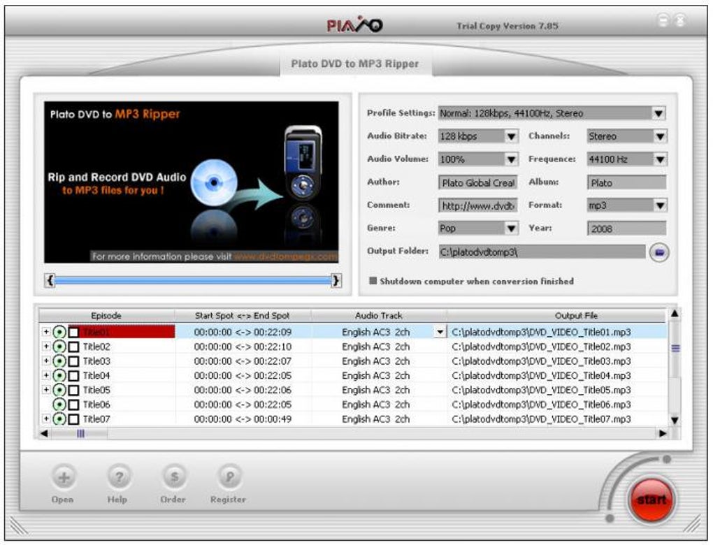 Plato DVD To MP3 Ripper Download