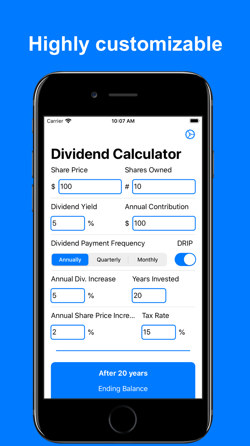 Dividend Calculator for iPhone - Download