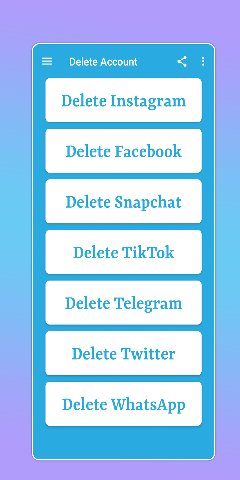 Delete Account для Android — Скачать