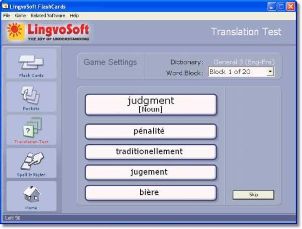 LingvoSoft FlashCards English-French - Télécharger