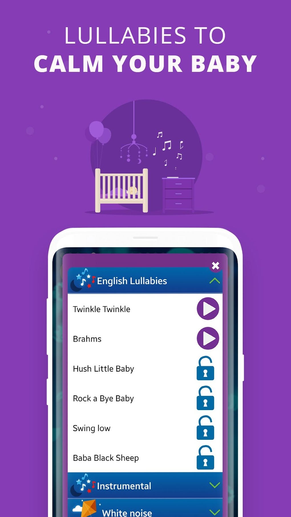 Baby Night Light: Instant Sleep Aid White Noises APK для Android — Скачать