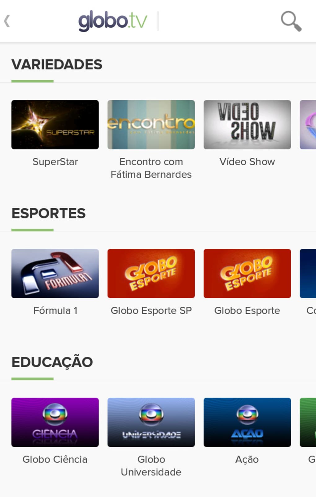 Globo.tv para Android - Download