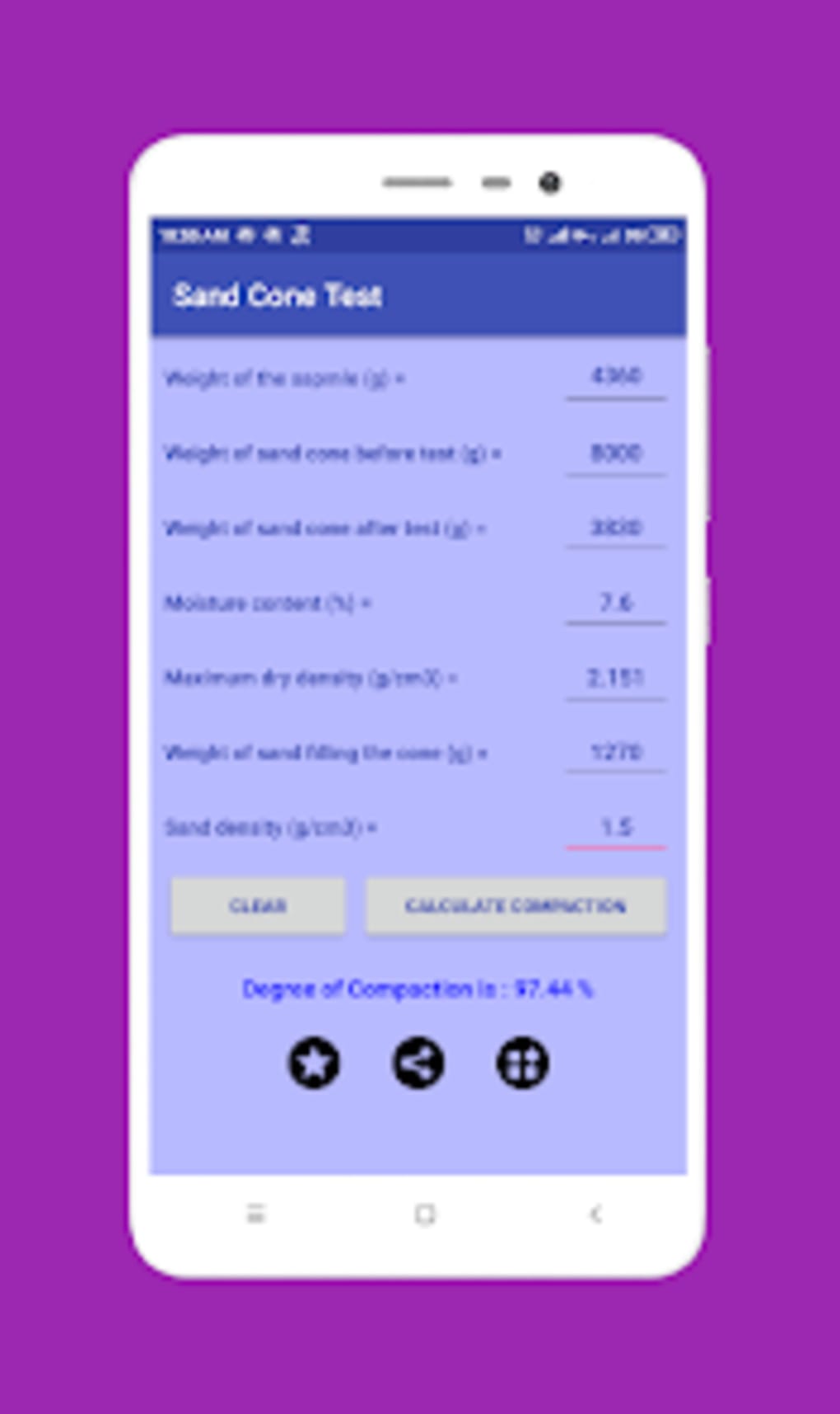 Sand Cone Test - اختبار الدمك для Android — Скачать
