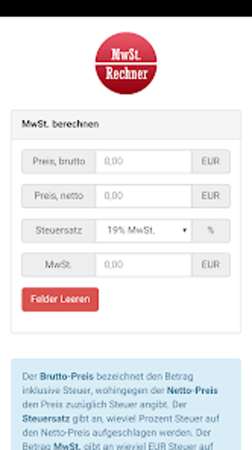 MwSt Rechner Para Android Descargar