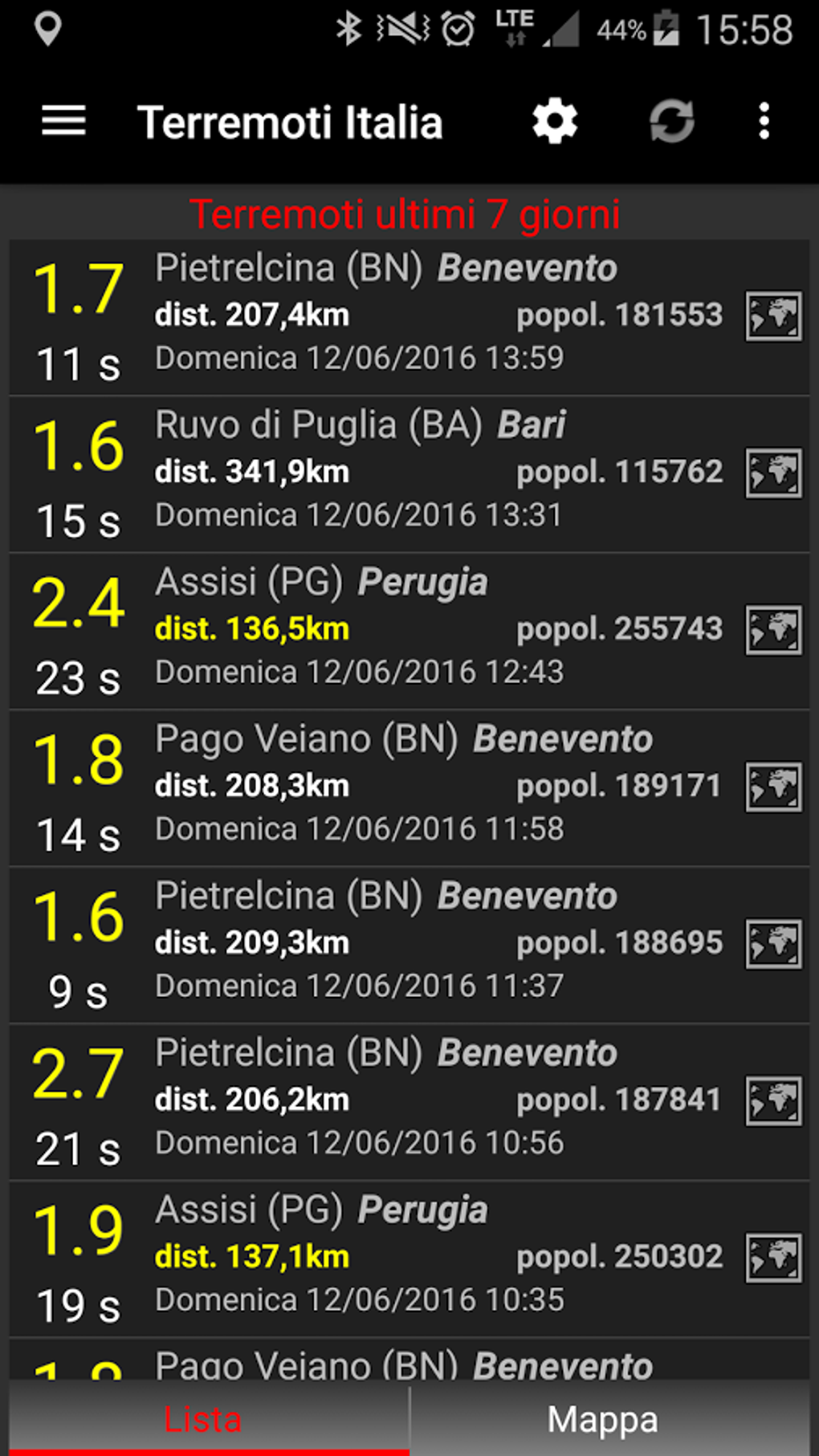scarica app terremoti gratis
